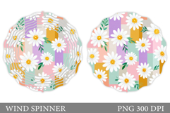 Daisy Flowers Wind Spinner. Floral Wind Spinner Design Product Image 1