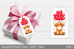 Valentines Cow Gift Tag Design. Valentine Gift Tag Printable Product Image 1