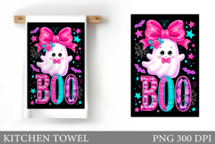 Cute Ghost Kitchen Towel. Cute Halloween Kitchen Towel Product Image 1