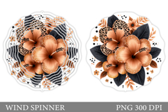 Flowers Wind Spinner Design. Floral Wind Spinner Sublimation Product Image 1