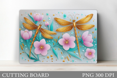 Dragonfly Cutting Board. Flowers Cutting Board Design Product Image 1