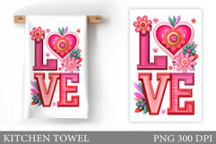 Love Kitchen Towel Design. Valentines Kitchen Towel Product Image 1