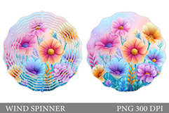 Wildflowers Wind Spinner. Floral Wind Spinner Sublimation Product Image 1