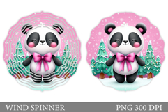 Christmas Panda Wind Spinner. Christmas Wind Spinner Design Product Image 1