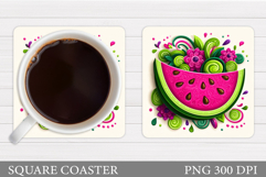 Watermelon Coaster Design. Summer Coaster Sublimation Product Image 1