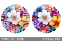 Floral Wind Spinner Sublimation. Flowers Wind Spinner Design Product Image 1