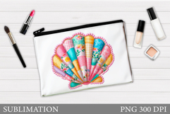 Seashell Makeup Bag Design. Seashell Sublimation Product Image 1