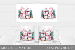 Christmas Penguin Mug Design. Christmas Mug Sublimation Product Image 1