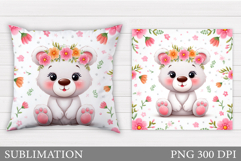 Cute Bear Pillow Sublimation. Cute Bear Sublimation Product Image 1