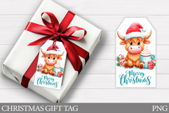 Christmas Gift Tag Design. Christmas Cow Gift Tag Printable Product Image 1