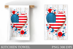 Patriotic Heart Kitchen Towel. Patriotic Kitchen Towel Product Image 1