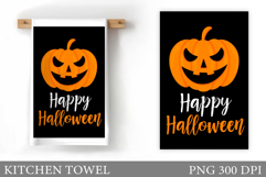 Halloween Pumpkin Kitchen Towel. Halloween Sublimation Product Image 1