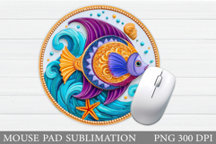 Fish Mouse Pad Design. Sea Mouse Pad Sublimation Product Image 1