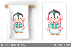 Christmas Penguin Kitchen Towel. Christmas Kitchen Towel Product Image 1
