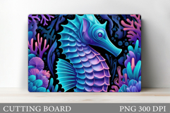Seahorse Cutting Board. Sea Cutting Board Sublimation Product Image 1