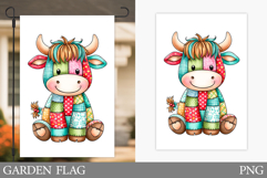 Christmas Cow Garden Flag. Christmas Garden Flag Design Product Image 1