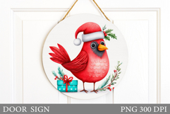 Cardinal Door Sign Design. Christmas Door Sign Sublimation Product Image 1