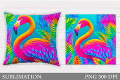 Flamingo Sublimation. Flamingo Pillow Sublimation Product Image 1