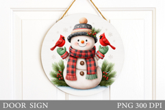 Christmas Snowman Door Sign. Christmas Door Sign Sublimation Product Image 1