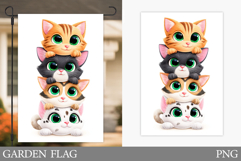 Cute Cats Garden Flag Design. Funny Cats Sublimation Product Image 1