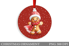 Gingerbread Christmas Ornament. Cute Raccoon Sublimation Product Image 1