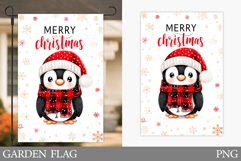 Cute Penguin Garden Flag. Christmas Garden Flag Sublimationn Product Image 1