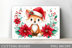 Christmas Fox Cutting Board. Christmas Cutting Board Design Product Image 1