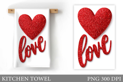 Love Kitchen Towel Design. Valentines Kitchen Towel Product Image 1