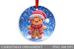 Gingerbread Christmas Ornament. Cute Raccoon Sublimation Product Image 1