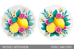 Lemons Wind Spinner Design. Flowers Wind Spinner Sublimation Product Image 1