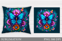 Butterflies Sublimation. Butterflies Pillow Sublimation Product Image 1
