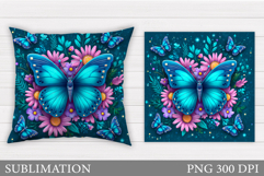 Butterflies Sublimation. Butterflies Pillow Sublimation Product Image 1