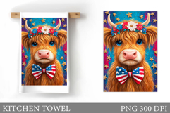 Patriotic Cow Kitchen Towel. Patriotic Kitchen Towel Design Product Image 1