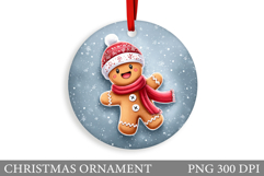Gingerbread Christmas Ornament. Cute Raccoon Sublimation Product Image 1