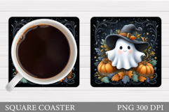 Halloween Ghost Teacher Coaster. Cute Ghost Coaster Design Product Image 1