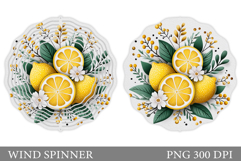 Lemons Wind Spinner Design. Flowers Wind Spinner Sublimation Product Image 1