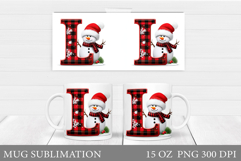Christmas Letter L Sublimation. Christmas Mug Design Product Image 1
