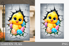 Easter Chick Garden Flag. Easter Garden Flag Sublimation Product Image 1