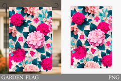 Flowers Garden Flag Sublimation. Floral Garden Flag Design Product Image 1