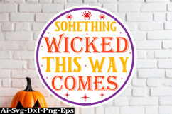 Halloween round sign Svg Design,Halloween Quotes Spooky Hall Product Image 1