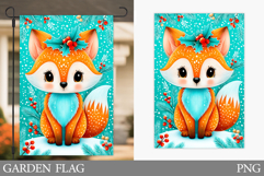 Christmas Fox Garden Flag. Christmas Garden Flag Design Product Image 1