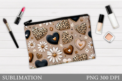 Flowers Makeup Bag Design. Floral Makeup Pouch Sublimation Product Image 1