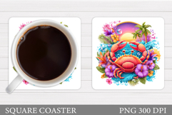 Crab Coaster Design. Sea Coaster Sublimation Product Image 1