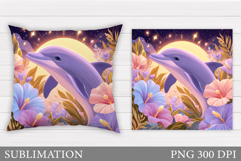Dolphin Pillow Sublimation. Dolphin Sublimation Product Image 1