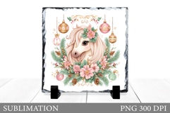 Christmas Horse Sublimation. Christmas Horse Slate Design Product Image 1