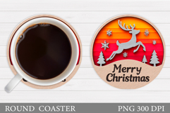 Reindeer Coaster Design. Christmas Coaster Sublimation Product Image 1