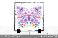 Floral Butterfly Sublimation. Butterfly Slate Design Product Image 1