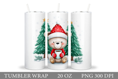 Christmas Bear Tumbler Design. Bear Tumbler Sublimation Product Image 1