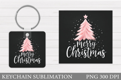 Merry Christmas Keychain. Christmas Keychain Design Product Image 1