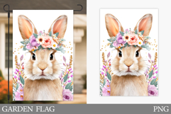 Cute Bunny Garden Flag. Summer Garden Flag Sublimation Product Image 1